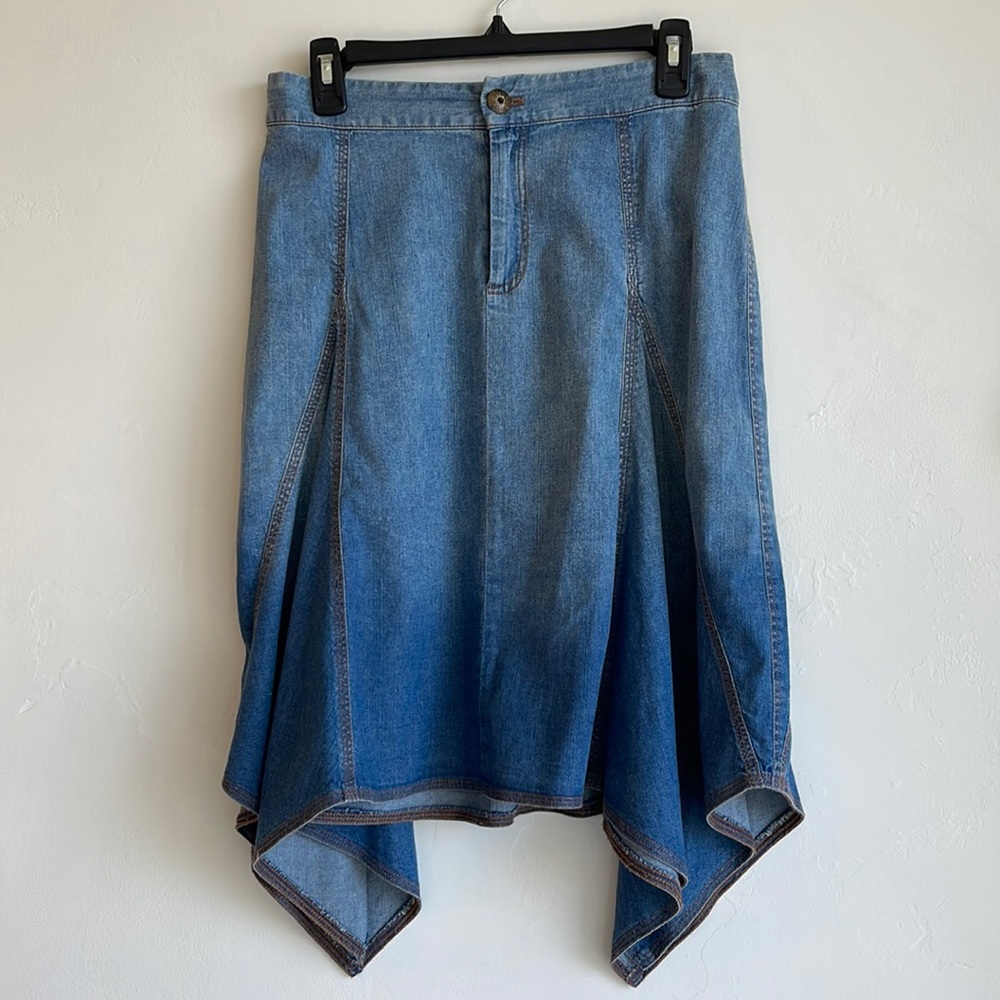 Soft Surroundings asymmetrical denim skirt. PS